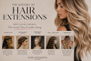 Timeline showing the history of hair extensions from Ancient Egypt to modern-day methods, featuring the evolution of wigs, weaves, and human hair extensions.