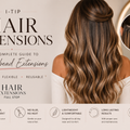 Woman with long, voluminous I-tip hair extensions showcasing the natural look and movement of microbead hair extensions.